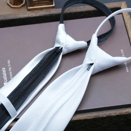 Pure white tie for men Father's Day DIY graffiti painting handmade style no zipper needed 5CM7CM8CM decoration trend