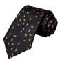 Hi-Tie Black Gold Novelty Silk Wedding Tie For Men Handky Cufflink Set Fashion Designer Gift For Men Necktie Business Party