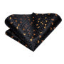 Hi-Tie Black Gold Novelty Silk Wedding Tie For Men Handky Cufflink Set Fashion Designer Gift For Men Necktie Business Party