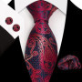 Paisley 100 Silk Elegant Tie For Men Necktie Pocket Square Cufflinks Set Men's Wedding Business Formal Accessory Gravatas