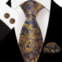 Paisley 100 Silk Elegant Tie For Men Necktie Pocket Square Cufflinks Set Men's Wedding Business Formal Accessory Gravatas
