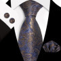 Paisley 100 Silk Elegant Tie For Men Necktie Pocket Square Cufflinks Set Men's Wedding Business Formal Accessory Gravatas