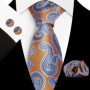 Paisley 100 Silk Elegant Tie For Men Necktie Pocket Square Cufflinks Set Men's Wedding Business Formal Accessory Gravatas
