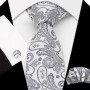 Paisley 100 Silk Elegant Tie For Men Necktie Pocket Square Cufflinks Set Men's Wedding Business Formal Accessory Gravatas