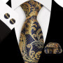 Paisley 100 Silk Elegant Tie For Men Necktie Pocket Square Cufflinks Set Men's Wedding Business Formal Accessory Gravatas
