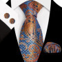 Paisley 100 Silk Elegant Tie For Men Necktie Pocket Square Cufflinks Set Men's Wedding Business Formal Accessory Gravatas