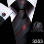 Tie Set for Men, 3-Piece Wedding Accessories with Cufflinks & Pocket Handkerchief, Striped/Floral Design