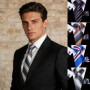 Tie Set for Men, 3-Piece Wedding Accessories with Cufflinks & Pocket Handkerchief, Striped/Floral Design