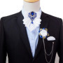 Original Rhinestone Bow Tie Set Luxury Men's Handmade Jewelry Gift Fashion Business Banquet Wedding Collar Flowers Corsages Sets