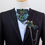 Original Rhinestone Bow Tie Set Luxury Men's Handmade Jewelry Gift Fashion Business Banquet Wedding Collar Flowers Corsages Sets