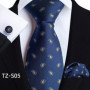 Luxury Mens Ties Floral Black Gold Ties Paisley NeckTie Pocket Square Cufflinks Set Men Wedding Party Tie Accessories
