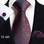 Luxury Mens Ties Floral Black Gold Ties Paisley NeckTie Pocket Square Cufflinks Set Men Wedding Party Tie Accessories