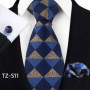 Luxury Mens Ties Floral Black Gold Ties Paisley NeckTie Pocket Square Cufflinks Set Men Wedding Party Tie Accessories