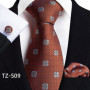 Luxury Mens Ties Floral Black Gold Ties Paisley NeckTie Pocket Square Cufflinks Set Men Wedding Party Tie Accessories
