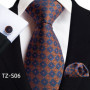 Luxury Mens Ties Floral Black Gold Ties Paisley NeckTie Pocket Square Cufflinks Set Men Wedding Party Tie Accessories