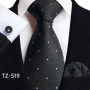 Luxury Mens Ties Floral Black Gold Ties Paisley NeckTie Pocket Square Cufflinks Set Men Wedding Party Tie Accessories