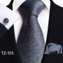 Luxury Mens Ties Floral Black Gold Ties Paisley NeckTie Pocket Square Cufflinks Set Men Wedding Party Tie Accessories