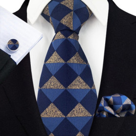Luxury Mens Ties Floral Black Gold Ties Paisley NeckTie Pocket Square Cufflinks Set Men Wedding Party Tie Accessories
