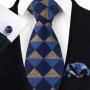 Luxury Mens Ties Floral Black Gold Ties Paisley NeckTie Pocket Square Cufflinks Set Men Wedding Party Tie Accessories
