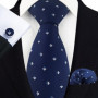 Luxury Mens Ties Floral Black Gold Ties Paisley NeckTie Pocket Square Cufflinks Set Men Wedding Party Tie Accessories