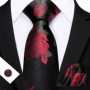Barry.Wang Golden Orange Purple Black tie Office tie for mens Tie Pocket Sqaure Cufflinks Set Necktie Casual Wedding Gift