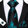 Barry.Wang Golden Orange Purple Black tie Office tie for mens Tie Pocket Sqaure Cufflinks Set Necktie Casual Wedding Gift