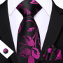 Barry.Wang Golden Orange Purple Black tie Office tie for mens Tie Pocket Sqaure Cufflinks Set Necktie Casual Wedding Gift