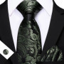 Barry.Wang Golden Orange Purple Black tie Office tie for mens Tie Pocket Sqaure Cufflinks Set Necktie Casual Wedding Gift
