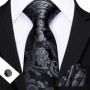 Barry.Wang Golden Orange Purple Black tie Office tie for mens Tie Pocket Sqaure Cufflinks Set Necktie Casual Wedding Gift
