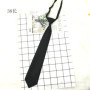 Black Unisex Zipper Ties Retro Silky Narrow Neck Tie Slim Smooth Women Bow Tie Korean Style Simple Elegant All-match Trendy Tie