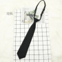 Black Unisex Zipper Ties Retro Silky Narrow Neck Tie Slim Smooth Women Bow Tie Korean Style Simple Elegant All-match Trendy Tie