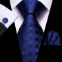 Hi-Tie Designer Black Blue Paisley 63inch Silk Men Tie 160cm Extra Long Ties for Men Woven Classic Men Necktie Pocket Square Set