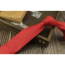 Men Skinny Tie Cotton Fashion Ties for Mens Wedding Suit Business Party Slim Classic Solid Color Neck Tie Casual 6cm Red Necktie
