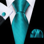 100 Colors Solid Silk Men Tie Set Red Blue Pink Gold Purple Green Teal Burgundy Yellow Wedding Necktie Handkerchief Cufflinks