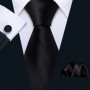 100 Colors Solid Silk Men Tie Set Red Blue Pink Gold Purple Green Teal Burgundy Yellow Wedding Necktie Handkerchief Cufflinks