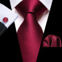 100 Colors Solid Silk Men Tie Set Red Blue Pink Gold Purple Green Teal Burgundy Yellow Wedding Necktie Handkerchief Cufflinks