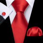 100 Colors Solid Silk Men Tie Set Red Blue Pink Gold Purple Green Teal Burgundy Yellow Wedding Necktie Handkerchief Cufflinks