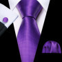100 Colors Solid Silk Men Tie Set Red Blue Pink Gold Purple Green Teal Burgundy Yellow Wedding Necktie Handkerchief Cufflinks