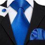 100 Colors Solid Silk Men Tie Set Red Blue Pink Gold Purple Green Teal Burgundy Yellow Wedding Necktie Handkerchief Cufflinks