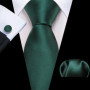 100 Colors Solid Silk Men Tie Set Red Blue Pink Gold Purple Green Teal Burgundy Yellow Wedding Necktie Handkerchief Cufflinks