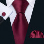 100 Colors Solid Silk Men Tie Set Red Blue Pink Gold Purple Green Teal Burgundy Yellow Wedding Necktie Handkerchief Cufflinks