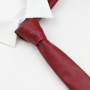 Men's New Novelty PU Leather Ties Casual Solid Colorful Red Black Blue Pink PU Neckties Necktie Wedding Business Suit Shirt Tie