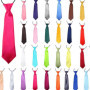 Wedding Ties School Satin Black Solid Neck Bow Tie Plain Fancy Pre-Tied KIDS Boys Classic Childrens Elastic