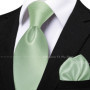 Men's Solid Color Tie Set For Sage Green Pocket Square Flower Brooch Cufflinks As Daily Wear Wedding Groom Collar Accessory Gift