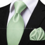 Men's Solid Color Tie Set For Sage Green Pocket Square Flower Brooch Cufflinks As Daily Wear Wedding Groom Collar Accessory Gift