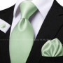 Men's Solid Color Tie Set For Sage Green Pocket Square Flower Brooch Cufflinks As Daily Wear Wedding Groom Collar Accessory Gift
