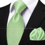 Men's Solid Color Tie Set For Sage Green Pocket Square Flower Brooch Cufflinks As Daily Wear Wedding Groom Collar Accessory Gift
