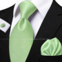 Men's Solid Color Tie Set For Sage Green Pocket Square Flower Brooch Cufflinks As Daily Wear Wedding Groom Collar Accessory Gift