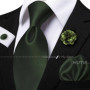 Men's Solid Color Tie Set For Sage Green Pocket Square Flower Brooch Cufflinks As Daily Wear Wedding Groom Collar Accessory Gift