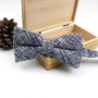 High Quality Men's Wool Cotton Adjustable Bow Tie Cravats Wedding Business Butterfly Solid Plaid Bowtie Clothing Accessories